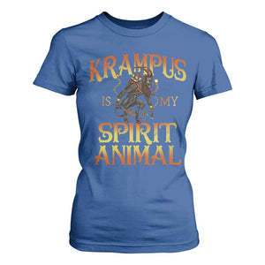 Christmas Krampus is My Spirit Animal T Shirt For Women TS09 Royal Blue Print Your Wear