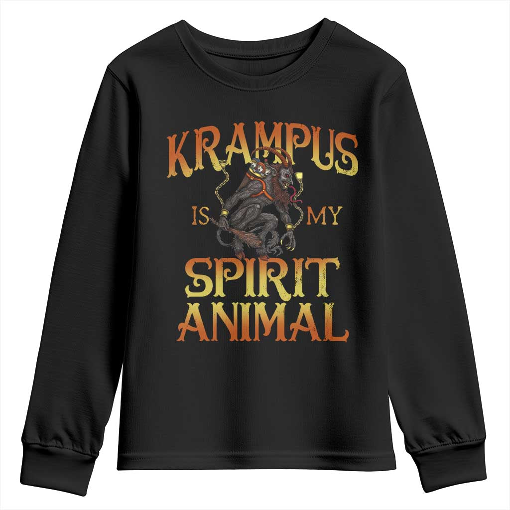 Christmas Krampus is My Spirit Animal Youth Sweatshirt TS09 Black Print Your Wear