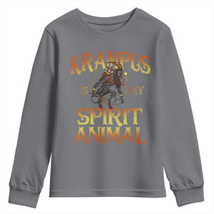 Christmas Krampus is My Spirit Animal Youth Sweatshirt TS09 Charcoal Print Your Wear