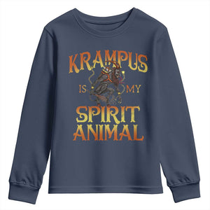 Christmas Krampus is My Spirit Animal Youth Sweatshirt TS09 Navy Print Your Wear