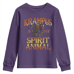 Christmas Krampus is My Spirit Animal Youth Sweatshirt TS09 Purple Print Your Wear