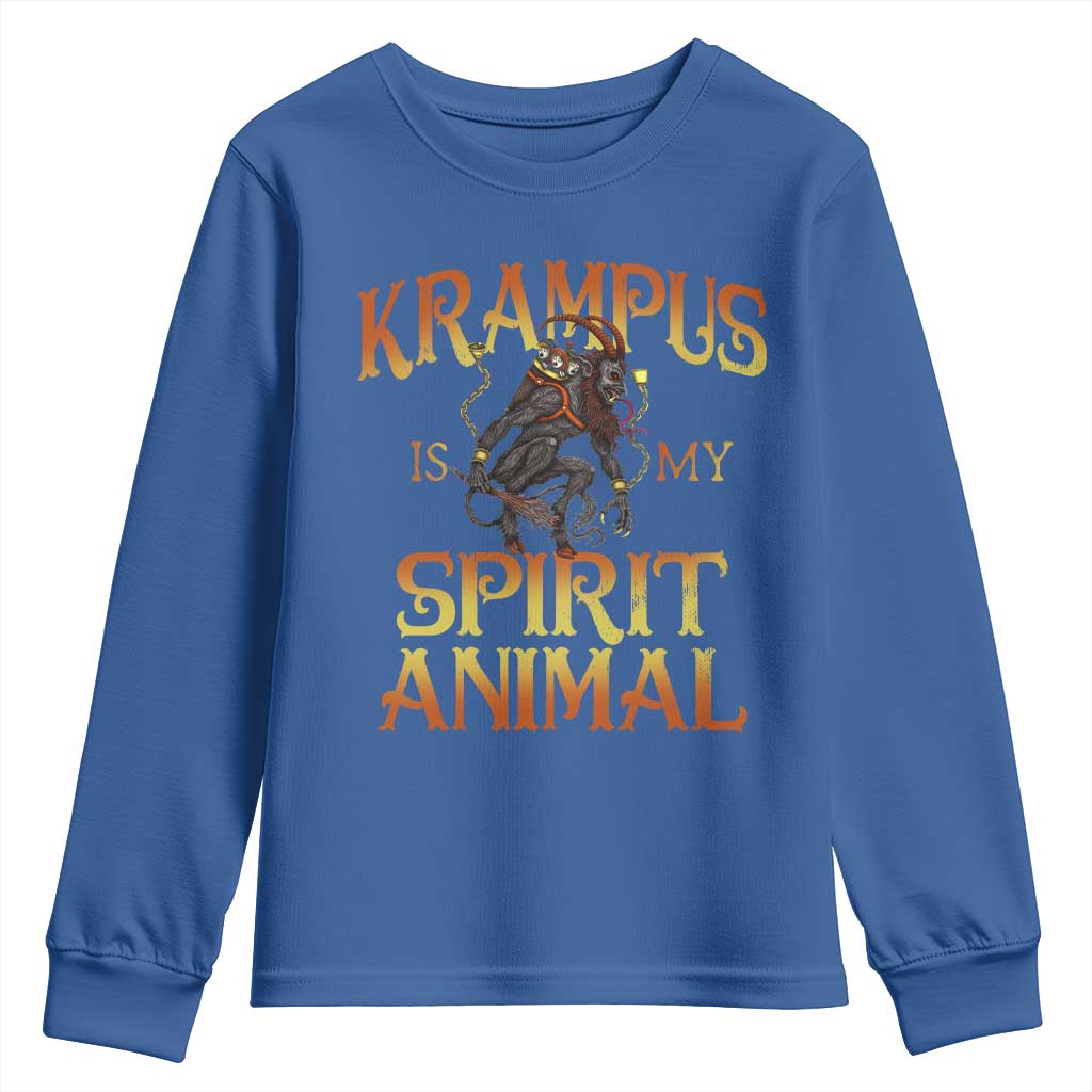 Christmas Krampus is My Spirit Animal Youth Sweatshirt TS09 Royal Blue Print Your Wear