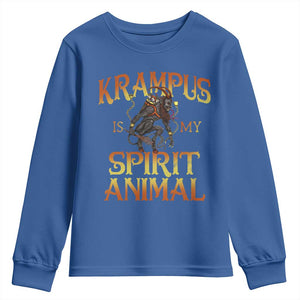 Christmas Krampus is My Spirit Animal Youth Sweatshirt TS09 Royal Blue Print Your Wear