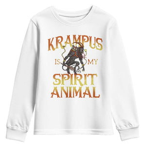 Christmas Krampus is My Spirit Animal Youth Sweatshirt TS09 White Print Your Wear