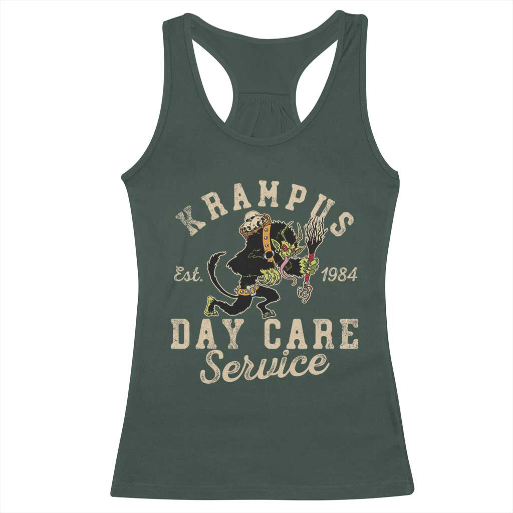 Christmas Krampus Day Care Service Racerback Tank Top TS09 Dark Forest Green Print Your Wear