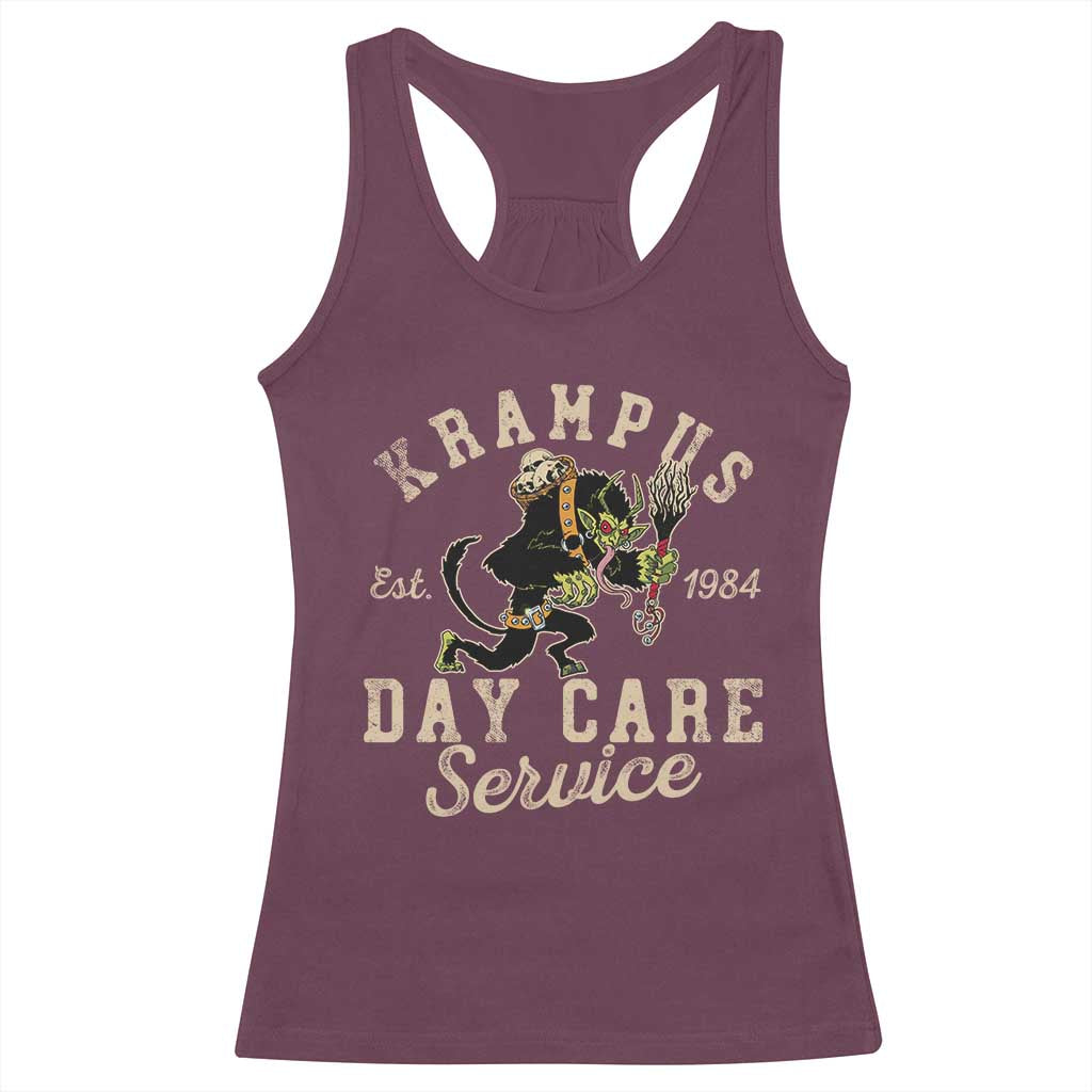 Christmas Krampus Day Care Service Racerback Tank Top TS09 Maroon Print Your Wear