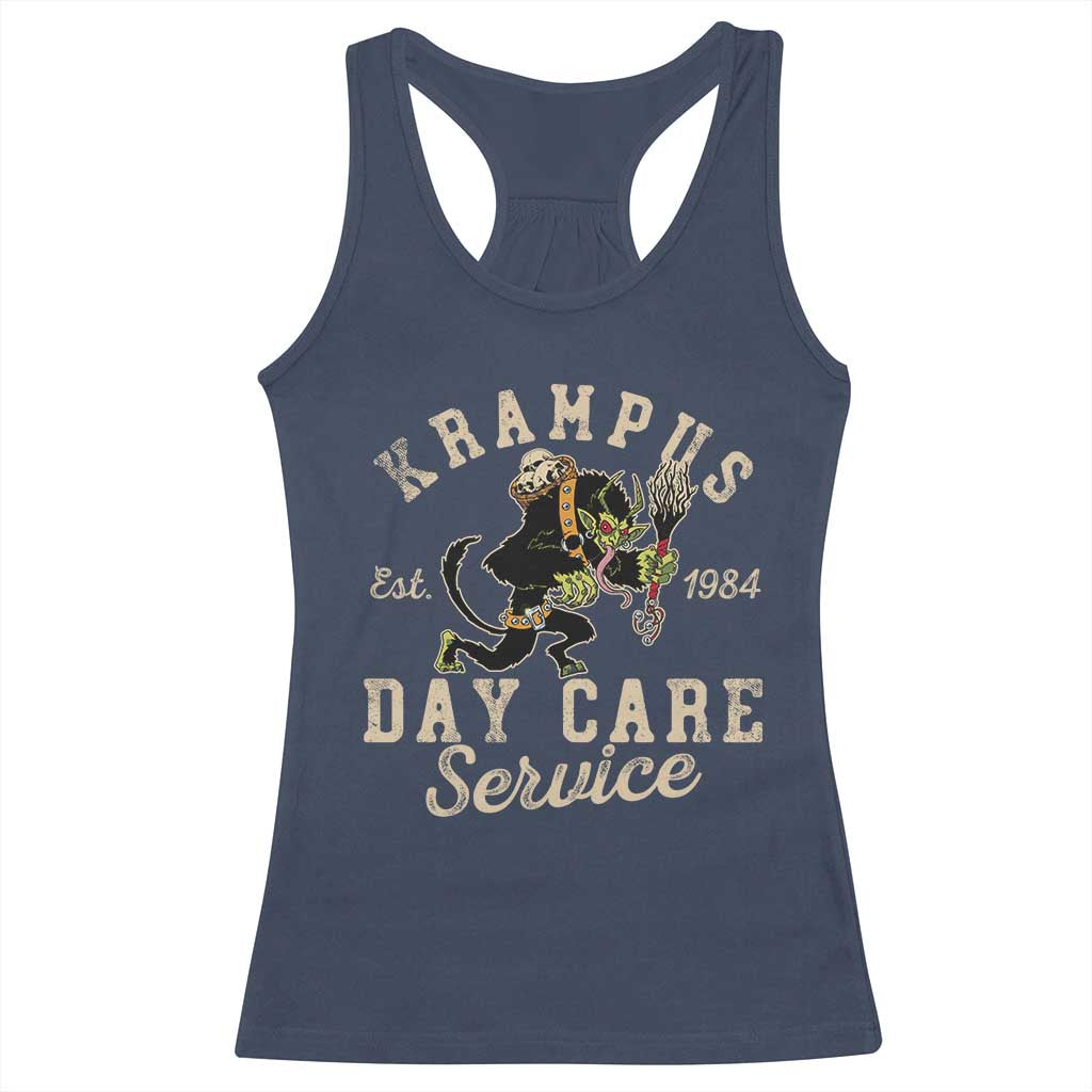 Christmas Krampus Day Care Service Racerback Tank Top TS09 Navy Print Your Wear