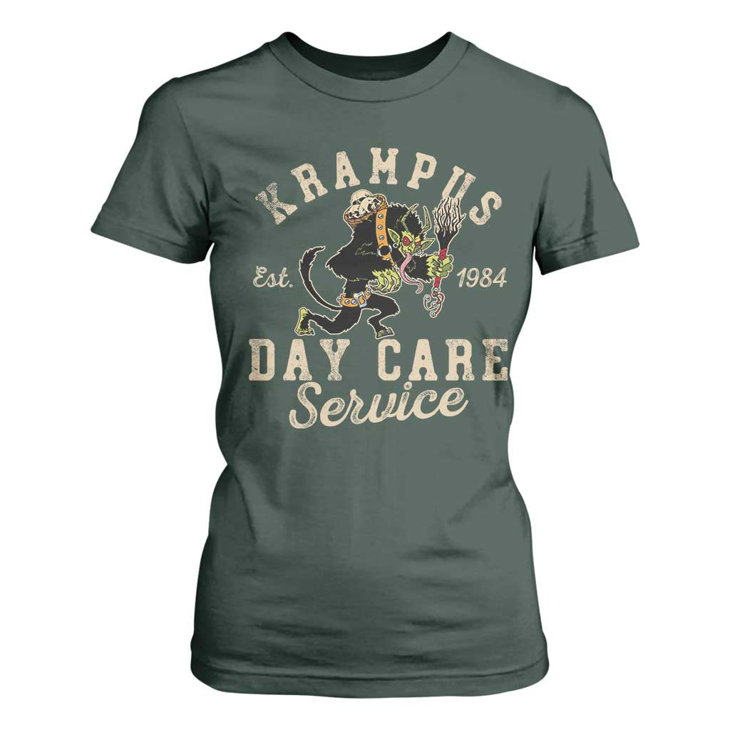 Christmas Krampus Day Care Service T Shirt For Women TS09 Dark Forest Green Print Your Wear