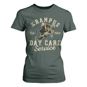 Christmas Krampus Day Care Service T Shirt For Women TS09 Dark Forest Green Print Your Wear