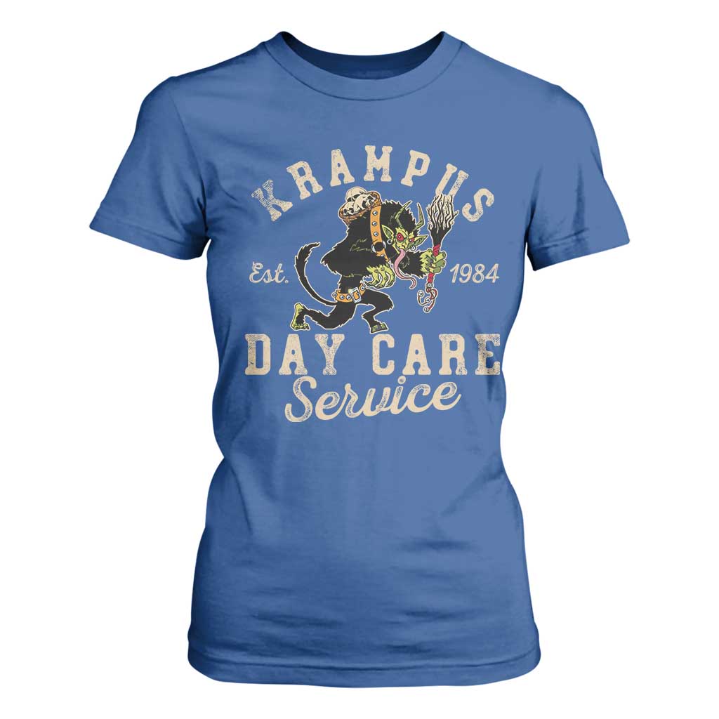 Christmas Krampus Day Care Service T Shirt For Women TS09 Royal Blue Print Your Wear