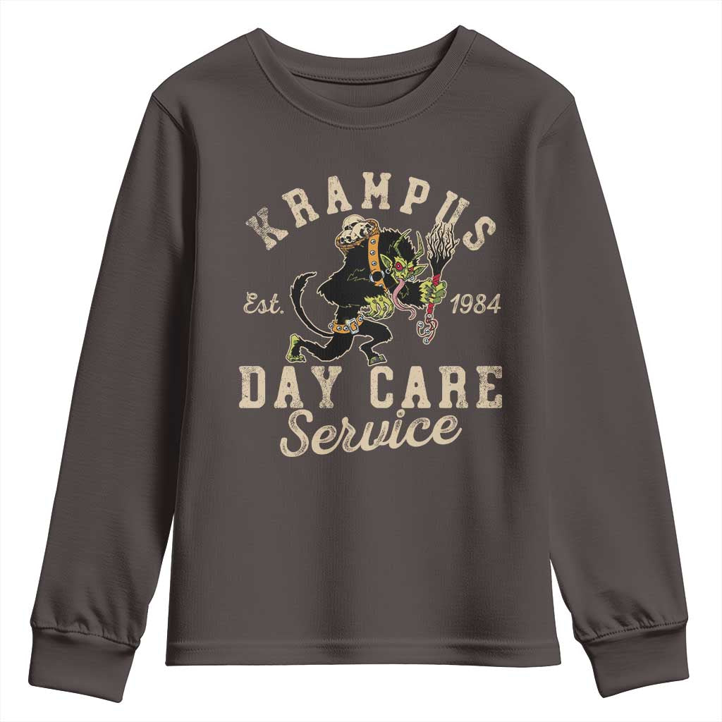 Christmas Krampus Day Care Service Youth Sweatshirt TS09 Dark Chocolate Print Your Wear