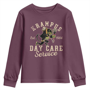 Christmas Krampus Day Care Service Youth Sweatshirt TS09 Maroon Print Your Wear