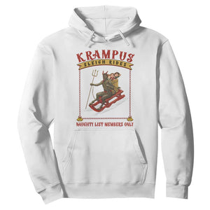 Funny Krampus Sleigh Rides Hoodie Naughty List Members Only TS09 White Print Your Wear