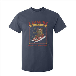 Funny Krampus Sleigh Rides T Shirt For Kid Naughty List Members Only TS09 Navy Print Your Wear