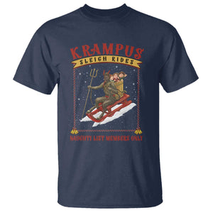 Funny Krampus Sleigh Rides T Shirt Naughty List Members Only TS09 Navy Print Your Wear