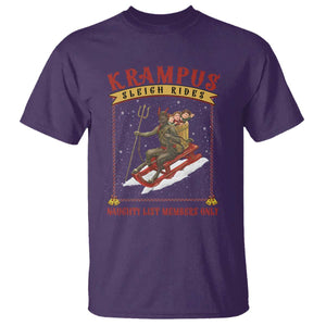 Funny Krampus Sleigh Rides T Shirt Naughty List Members Only TS09 Purple Print Your Wear