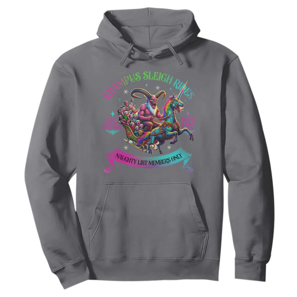 Funny Krampus Sleigh Rides Hoodie Naughty List Members Only Since 1722 TS09 Charcoal Print Your Wear
