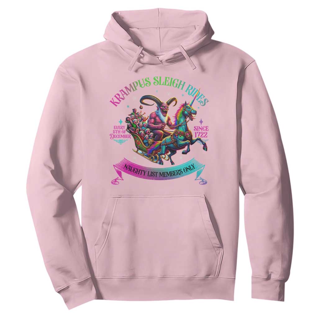 Funny Krampus Sleigh Rides Hoodie Naughty List Members Only Since 1722 TS09 Light Pink Print Your Wear
