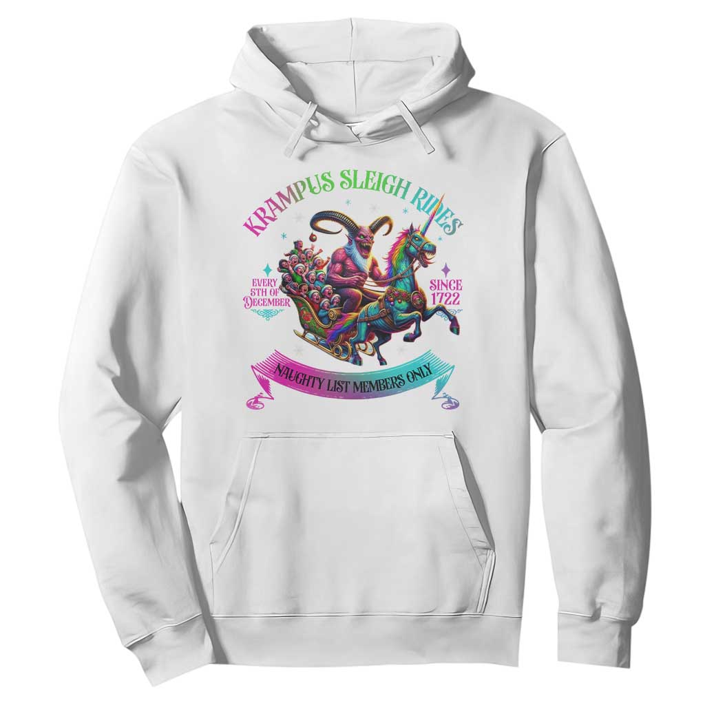 Funny Krampus Sleigh Rides Hoodie Naughty List Members Only Since 1722 TS09 White Print Your Wear