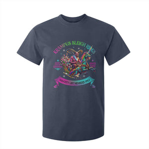 Funny Krampus Sleigh Rides T Shirt For Kid Naughty List Members Only Since 1722 TS09 Navy Print Your Wear