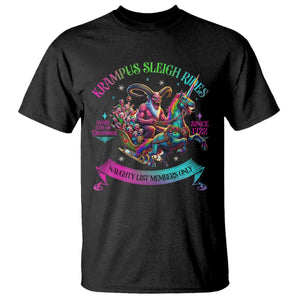 Funny Krampus Sleigh Rides T Shirt Naughty List Members Only Since 1722 TS09 Black Print Your Wear