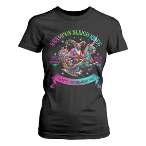 Funny Krampus Sleigh Rides T Shirt For Women Naughty List Members Only Since 1722 TS09 Black Print Your Wear