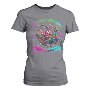 Funny Krampus Sleigh Rides T Shirt For Women Naughty List Members Only Since 1722 TS09 Charcoal Print Your Wear