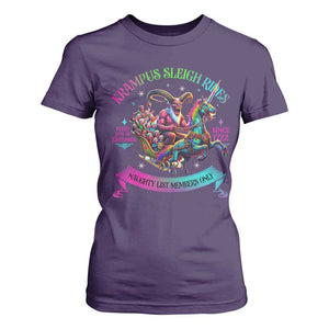 Funny Krampus Sleigh Rides T Shirt For Women Naughty List Members Only Since 1722 TS09 Purple Print Your Wear