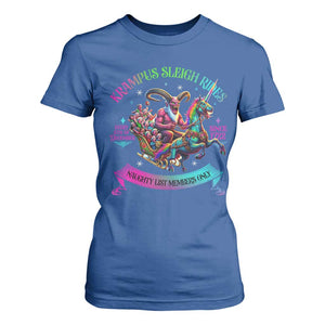 Funny Krampus Sleigh Rides T Shirt For Women Naughty List Members Only Since 1722 TS09 Royal Blue Print Your Wear