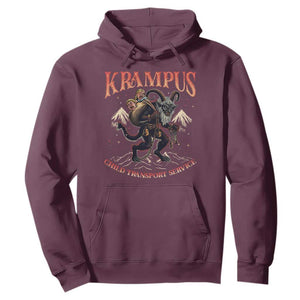 Krampus Hoodie Child Transport Service Spooky Christmas TS09 Maroon Print Your Wear