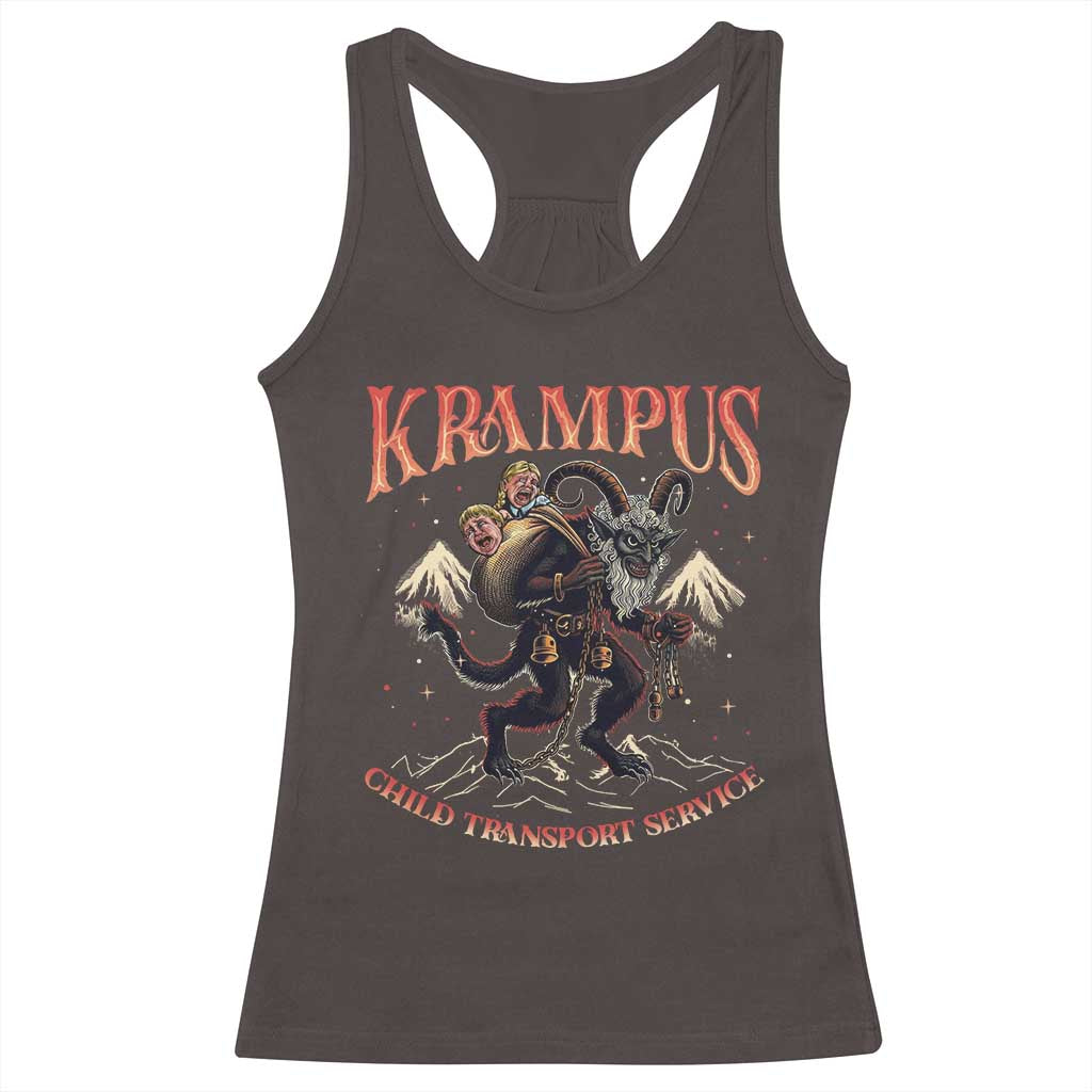 Krampus Racerback Tank Top Child Transport Service Spooky Christmas TS09 Dark Chocolate Print Your Wear