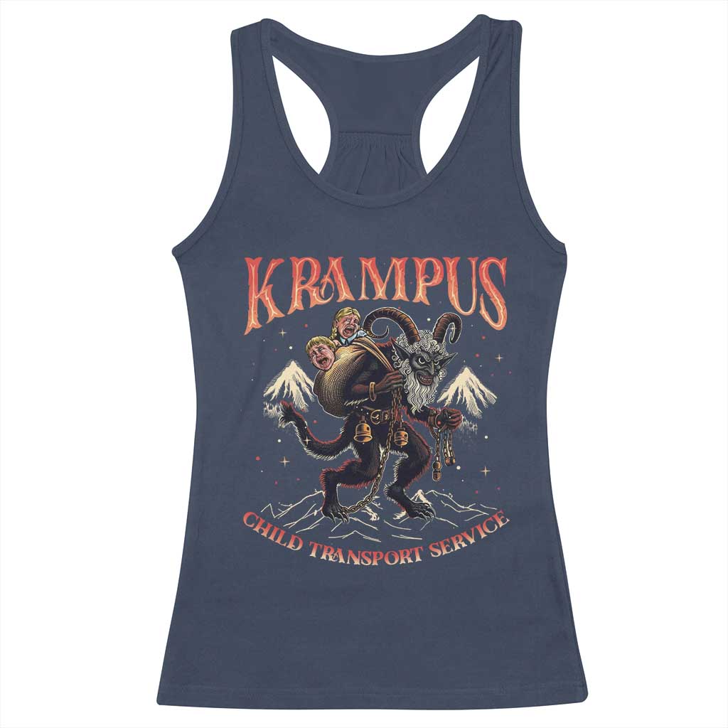 Krampus Racerback Tank Top Child Transport Service Spooky Christmas TS09 Navy Print Your Wear