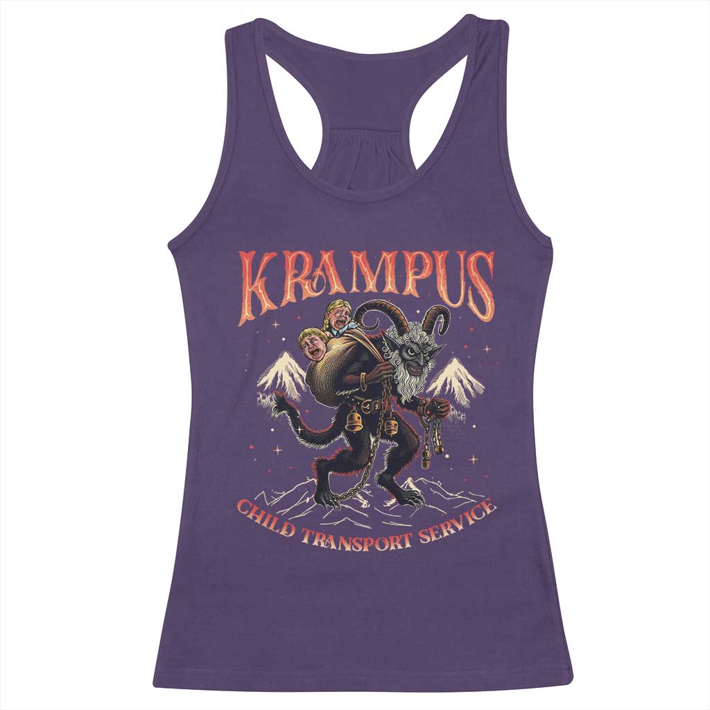 Krampus Racerback Tank Top Child Transport Service Spooky Christmas TS09 Purple Print Your Wear