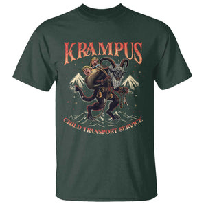Krampus T Shirt Child Transport Service Spooky Christmas TS09 Dark Forest Green Print Your Wear