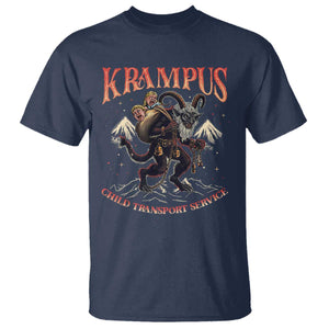 Krampus T Shirt Child Transport Service Spooky Christmas TS09 Navy Print Your Wear