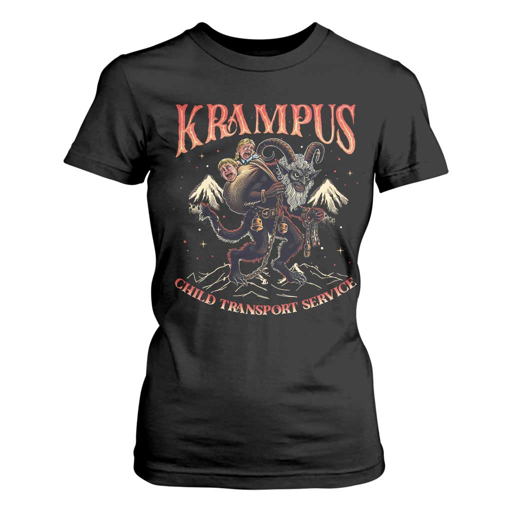 Krampus T Shirt For Women Child Transport Service Spooky Christmas TS09 Black Print Your Wear