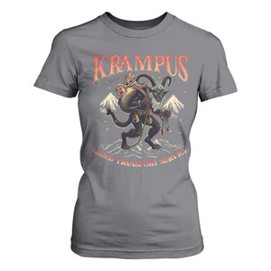 Krampus T Shirt For Women Child Transport Service Spooky Christmas TS09 Charcoal Print Your Wear