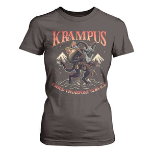 Krampus T Shirt For Women Child Transport Service Spooky Christmas TS09 Dark Chocolate Print Your Wear