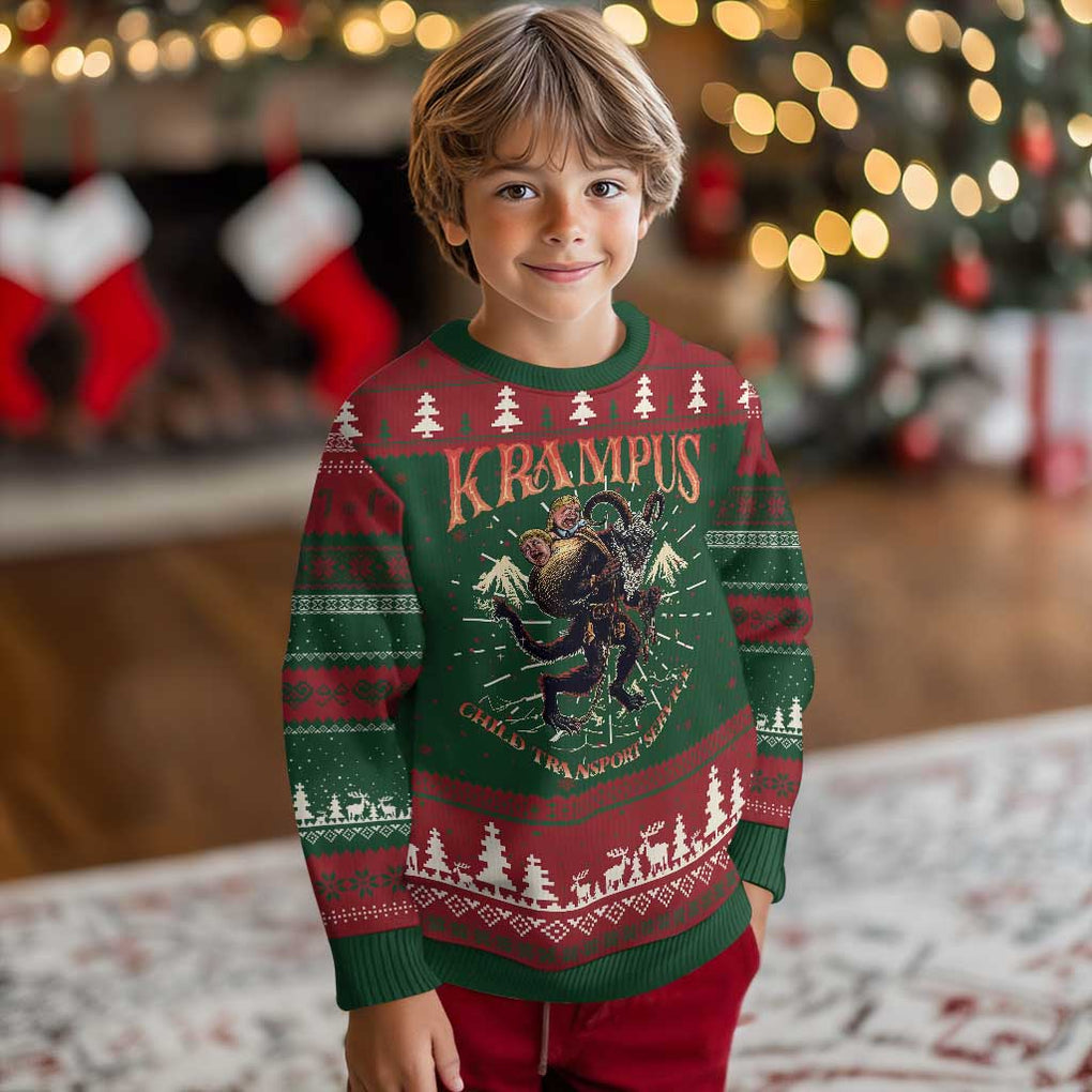 Krampus Ugly Christmas Sweater Child Transport Service Spooky Christmas TS09 Christmas Print Your Wear