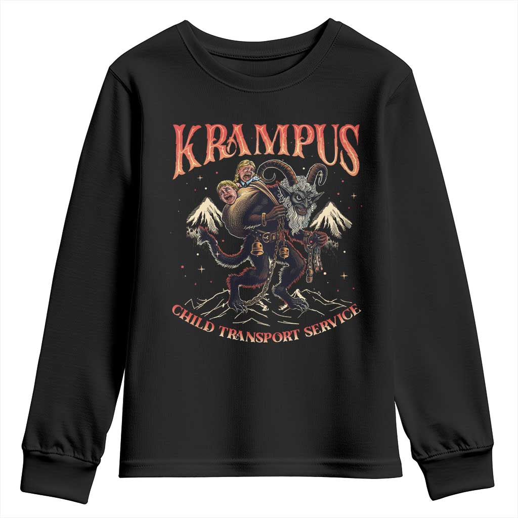 Krampus Youth Sweatshirt Child Transport Service Spooky Christmas TS09 Black Print Your Wear