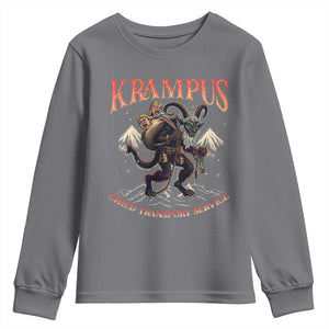 Krampus Youth Sweatshirt Child Transport Service Spooky Christmas TS09 Charcoal Print Your Wear