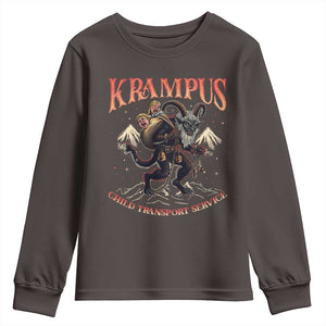 Krampus Youth Sweatshirt Child Transport Service Spooky Christmas TS09 Dark Chocolate Print Your Wear