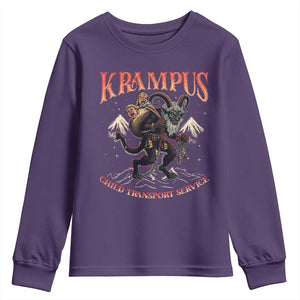Krampus Youth Sweatshirt Child Transport Service Spooky Christmas TS09 Purple Print Your Wear