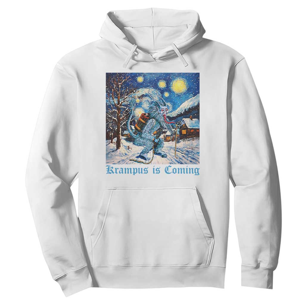 Krampus Is Coming Hoodie Spooky Christmas Starry Night TS09 White Print Your Wear