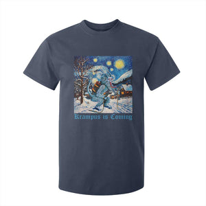 Krampus Is Coming T Shirt For Kid Spooky Christmas Starry Night TS09 Navy Print Your Wear