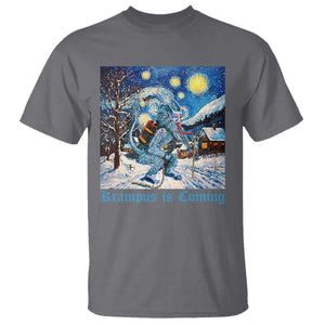 Krampus Is Coming T Shirt Spooky Christmas Starry Night TS09 Charcoal Print Your Wear