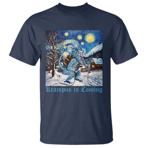 Krampus Is Coming T Shirt Spooky Christmas Starry Night TS09 Navy Print Your Wear
