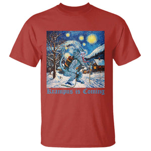 Krampus Is Coming T Shirt Spooky Christmas Starry Night TS09 Red Print Your Wear