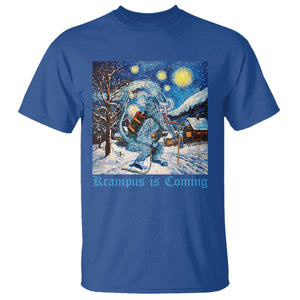 Krampus Is Coming T Shirt Spooky Christmas Starry Night TS09 Royal Blue Print Your Wear