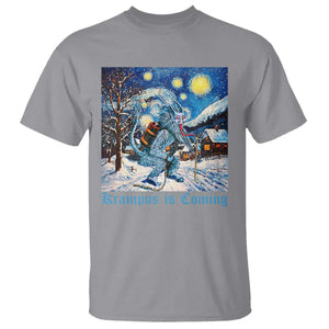 Krampus Is Coming T Shirt Spooky Christmas Starry Night TS09 Sport Gray Print Your Wear